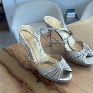 Nina Shimmering Silver Heels
